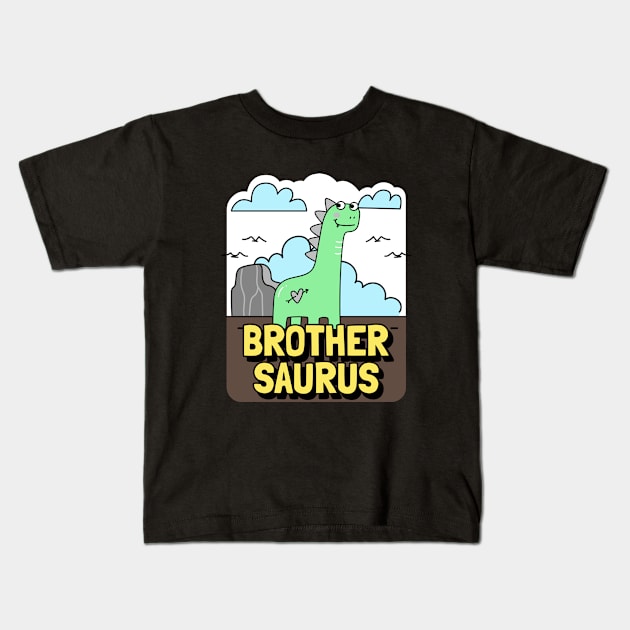 Brother Saurus | Cute Brother Kids T-Shirt by KidsKingdom